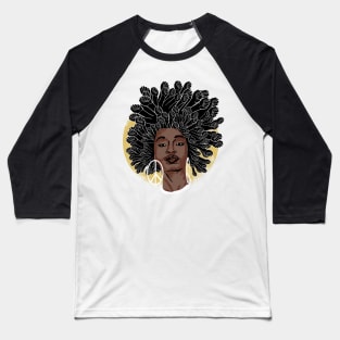 Afro Fist Woman Baseball T-Shirt